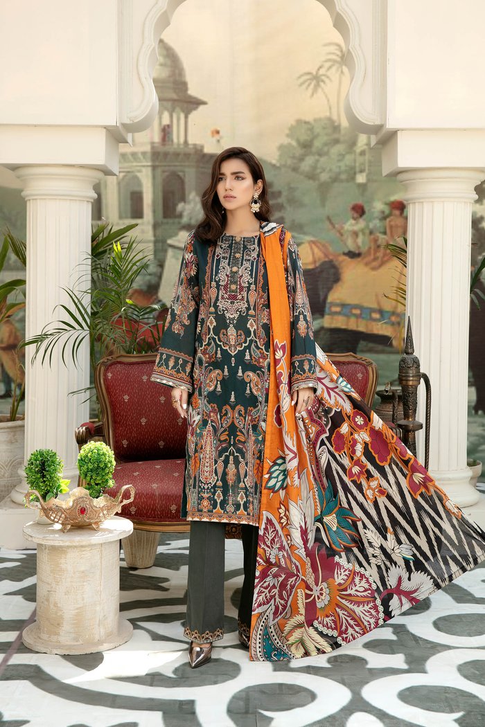 Mix Melt - Digital Printed & Embroidered Lawn 3PC